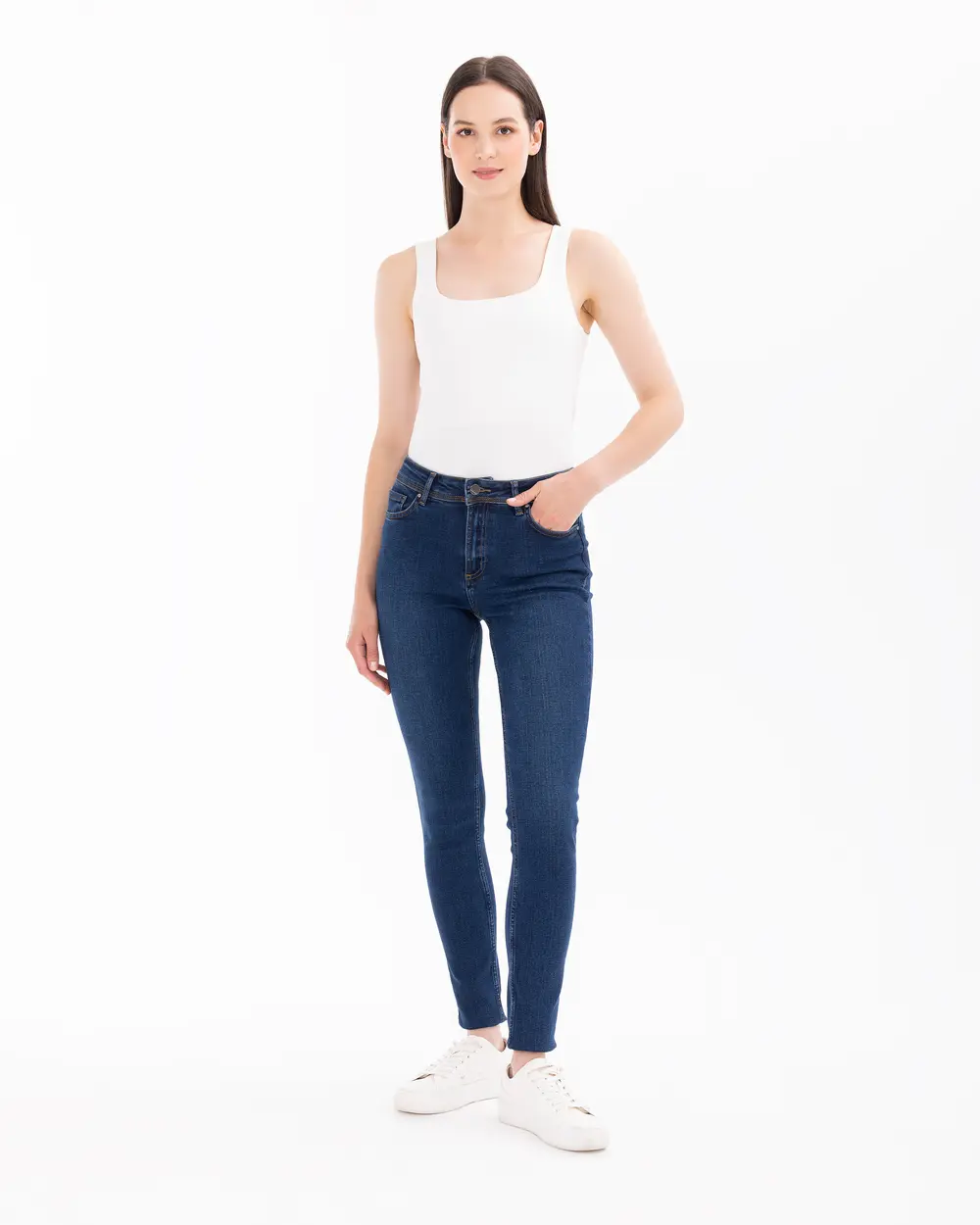 Jean taille haute skinny